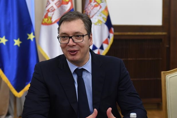 Predsednik Srbije Aleksandar Vucic sastao se sa zamenikom predsednika upravnog odbora Fonda za otvoreno drustvo sa Aleksom Sorosem.