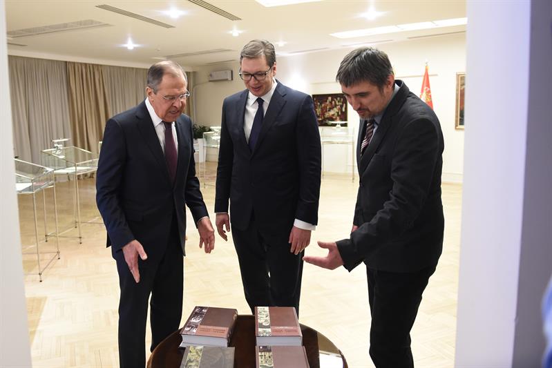 Ministar inostranih poslova Ruske Federacije Sergej Lavrov i predsednik Srbije Aleksandar Vucic u Vili Mir