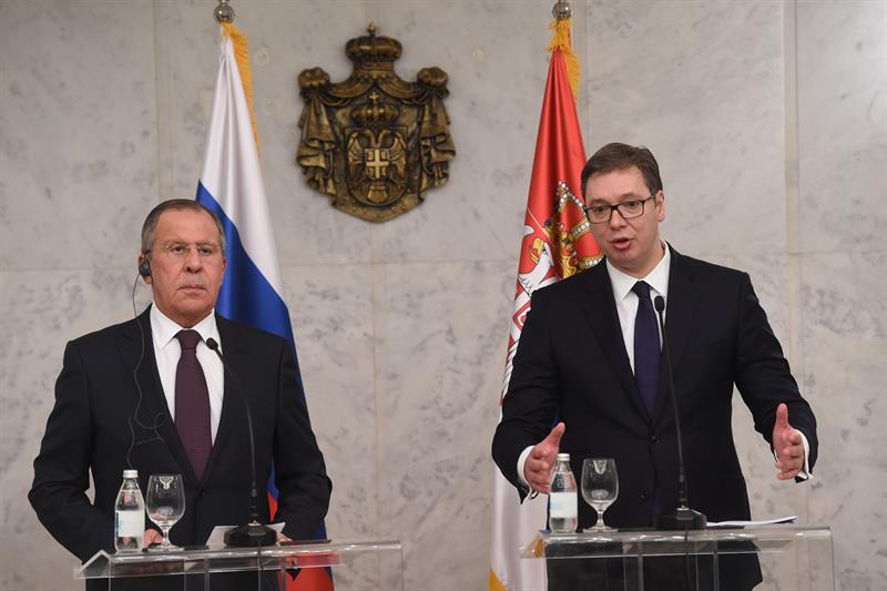 КЗН ministar inostranih poslova Ruske Federacije Sergej Lavrov i predsednik Srbije Aleksandar Vucic u Vili Mir