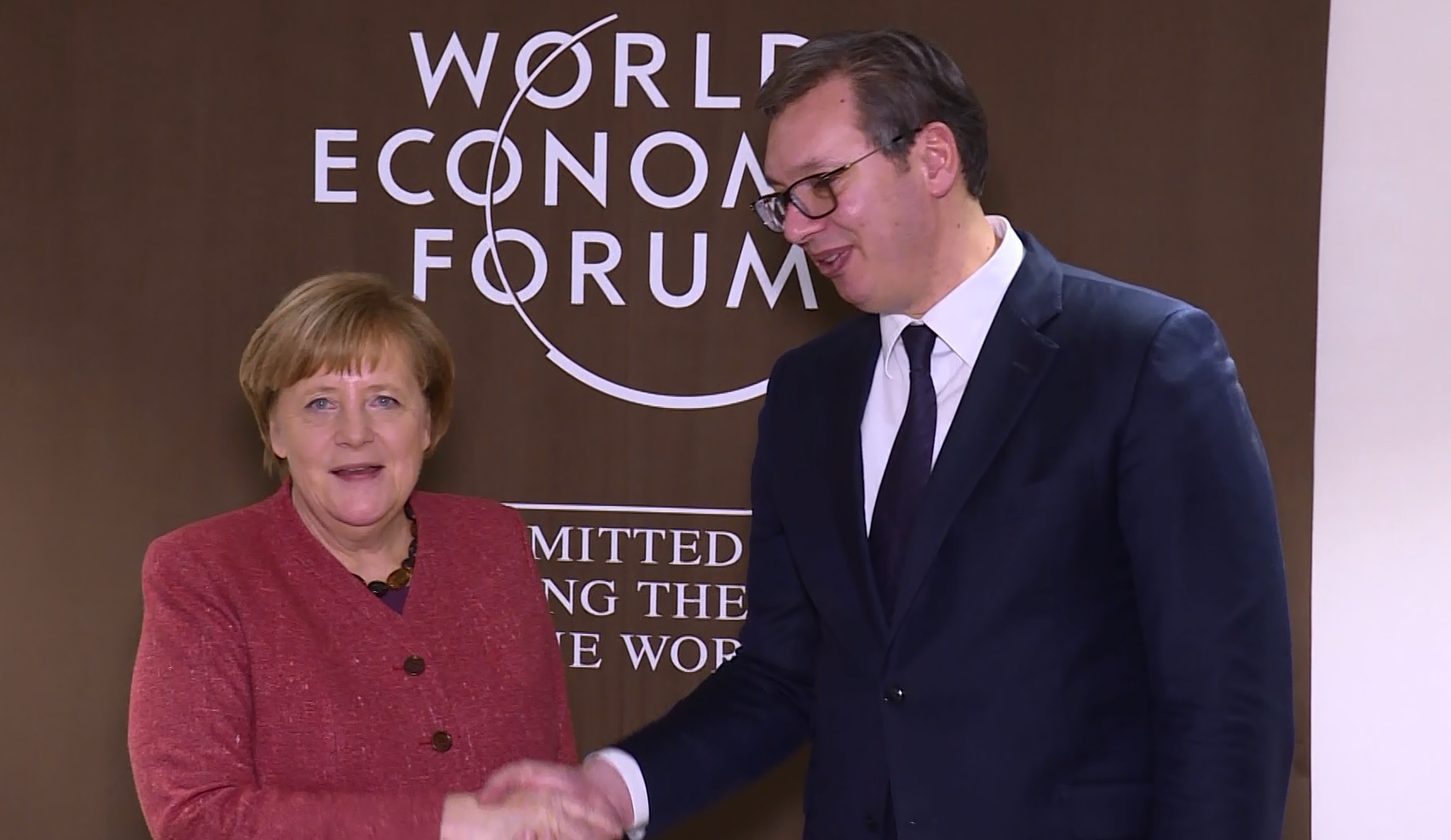 Aleksandar Vucic sastao se 23.01.2019. godine sa nemackom kancelarkom Angelom Merkel na Svetskom ekonomskom forumu u Davosu