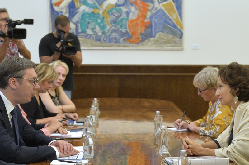 Predsednik Srbije Aleksandar Vucic sa direktorkom UNESKO Odri Azule.