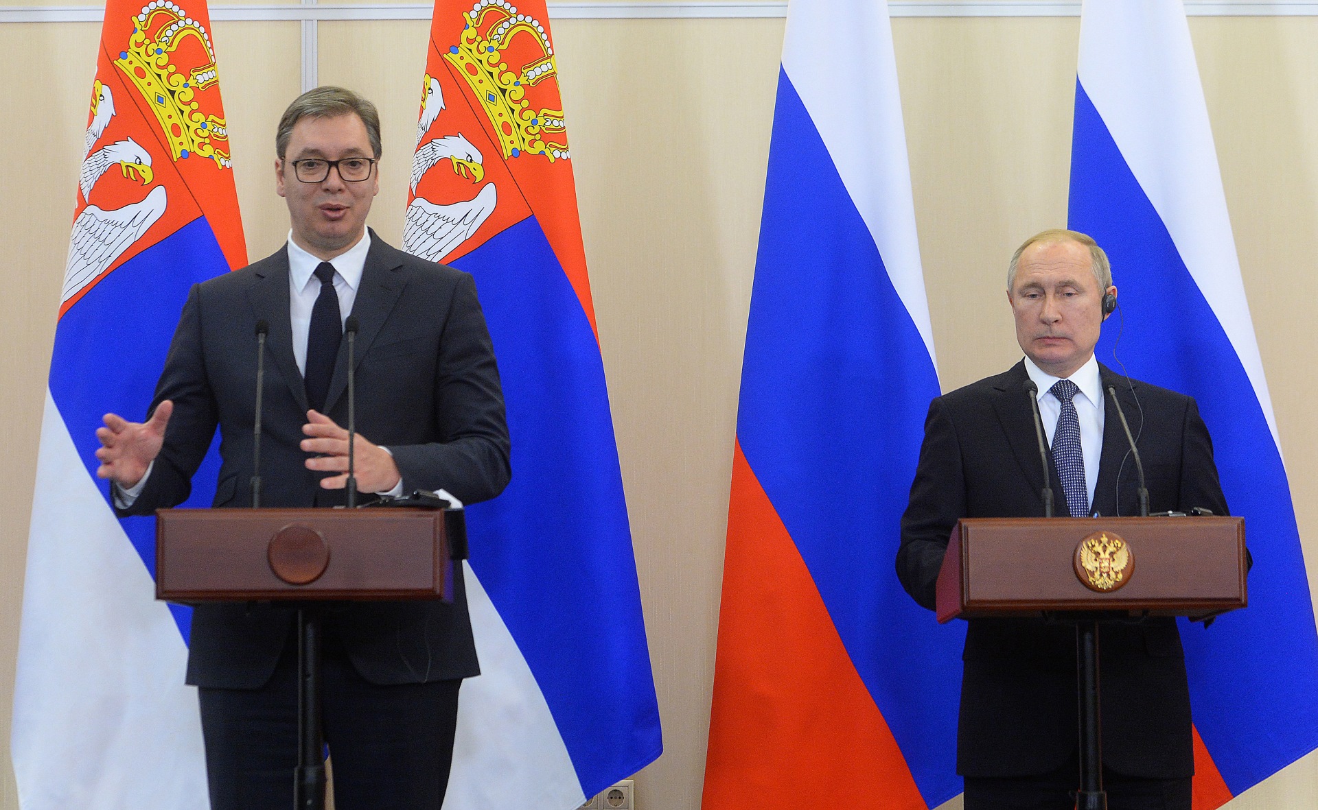 Vucic i Putin - zajednicka pres konferencija u Sociju 04.12.2019. godine