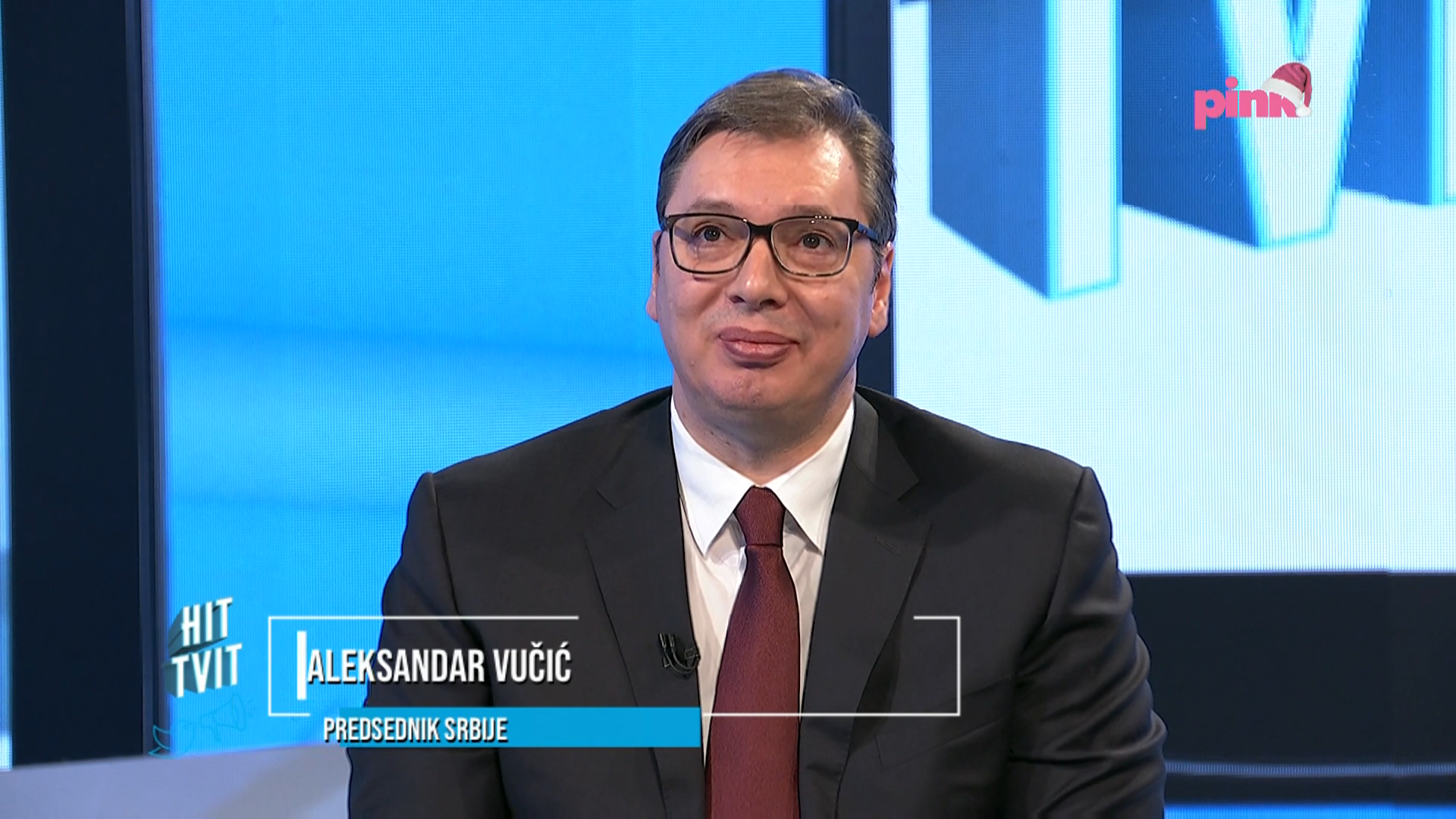 Predsednik Srbije Aleksandar Vucic u emisiji Hit tvit.