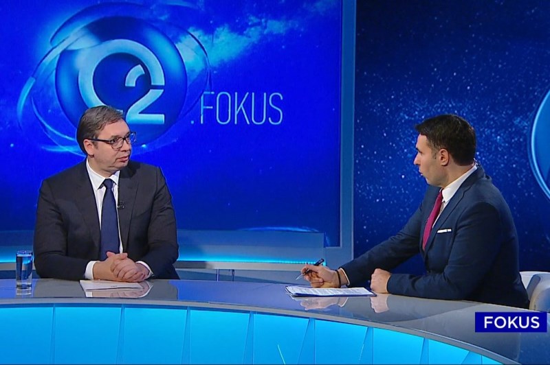 Predsednik Aleksandar Vucic u emisiji Fokus na O2 TV.