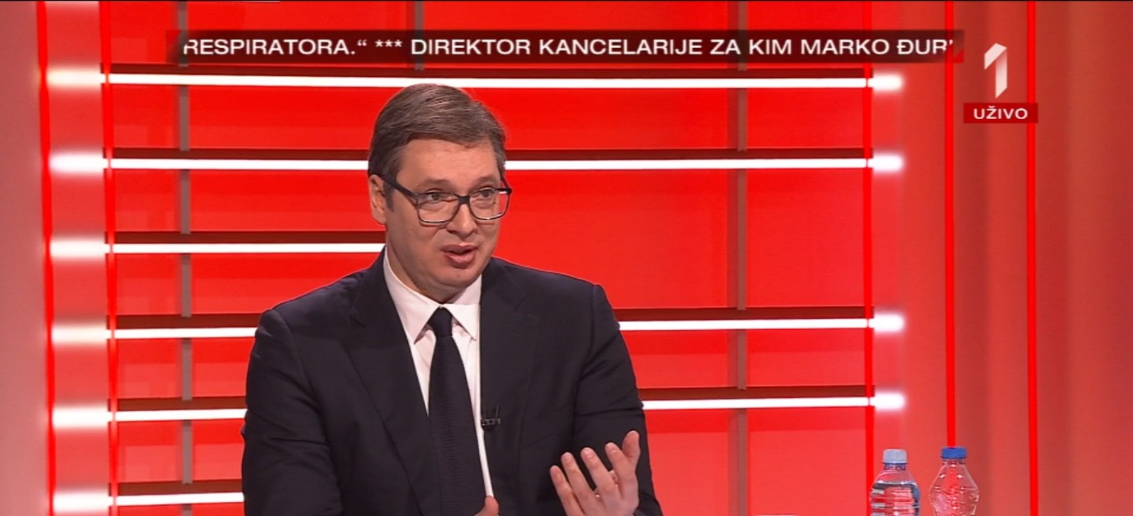 Predsednik Srbije Aleksandar Vucic u emisiji PRVA TEMA na TV Prva, povodom sadasnje situacije u Srbije zbog pandemije korona virusa.