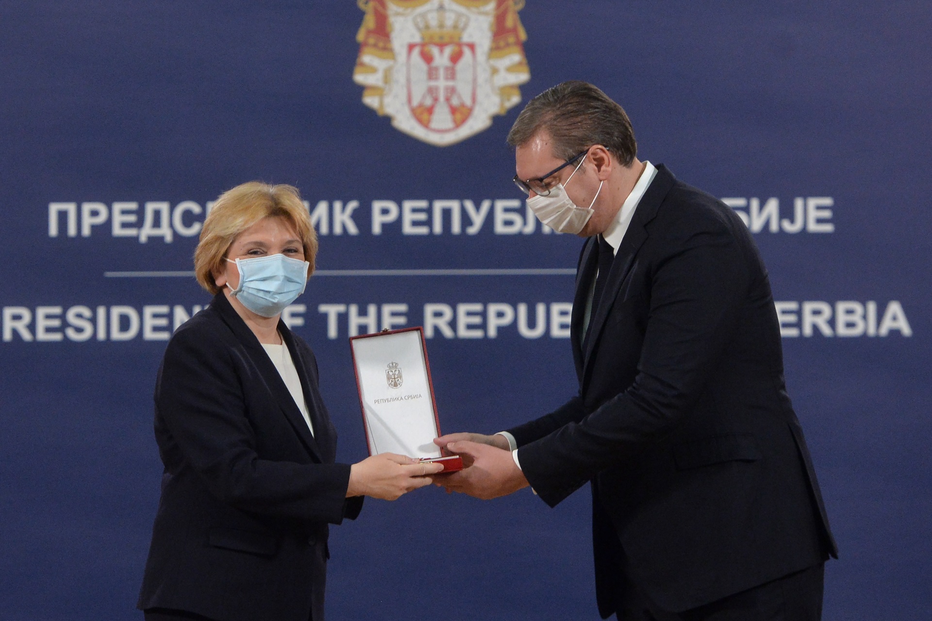 Direktor Instituta za onkologiju i radiologiju KCS Danica Grujicic. Predsednik Republike Srbije Aleksandar Vucic danas urucio odlikovanja.