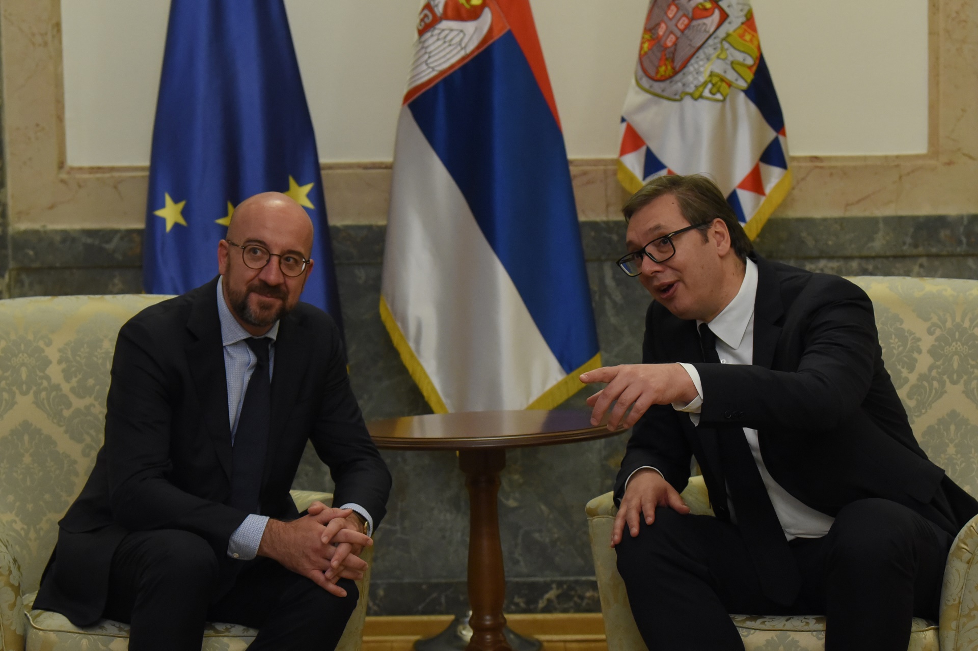 Sastanak predsednika Republike Srbije Aleksandra Vucica i predsednika Evropskog saveta Sarla Misela.