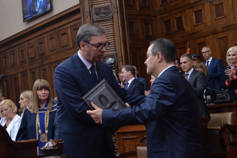 Председник Србије Александар Вучић на полагању заклетве поводом почетка другог председничког мандата.