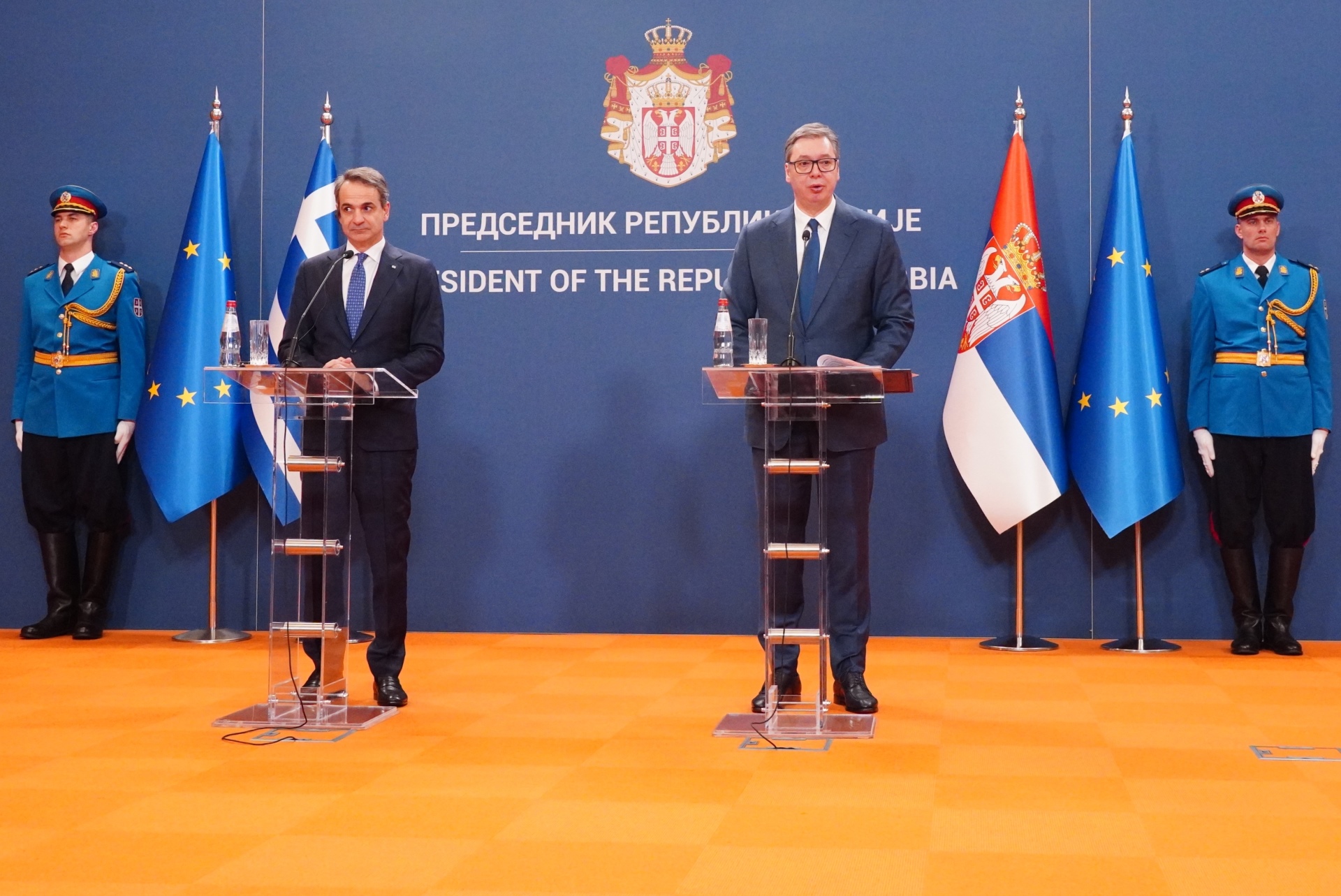 Председник Републике Србије Александар Вучић изјавио је да су Србија и Грчка увек подржавале територијални интегритет једна другој, као и да верује да ће тако бити и у будућности.