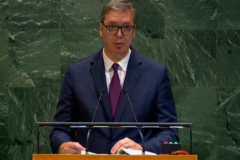 Predsednik Srbije Aleksandar Vucic povelja UN jedini okvir za gepolitičke podele