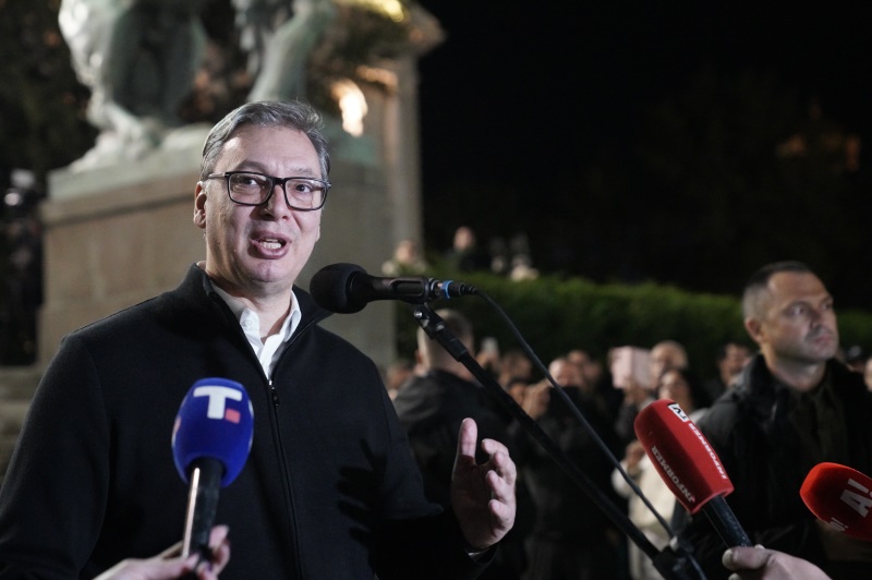Predsednik Srbije Aleksandar Vucic Prostor kod Skupstine postao simbol otpora i slobode