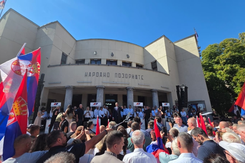 Predsednik Srbije Aleksandar Vucic drzimo sednicu Glavnog odbora SNS-a u Nisu